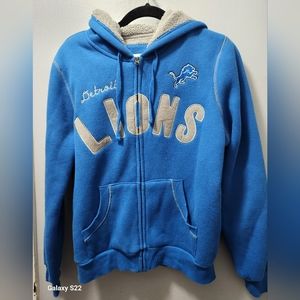 DETROIT LIONS NFL Blue Zip Front Hoodie. Womens Medium